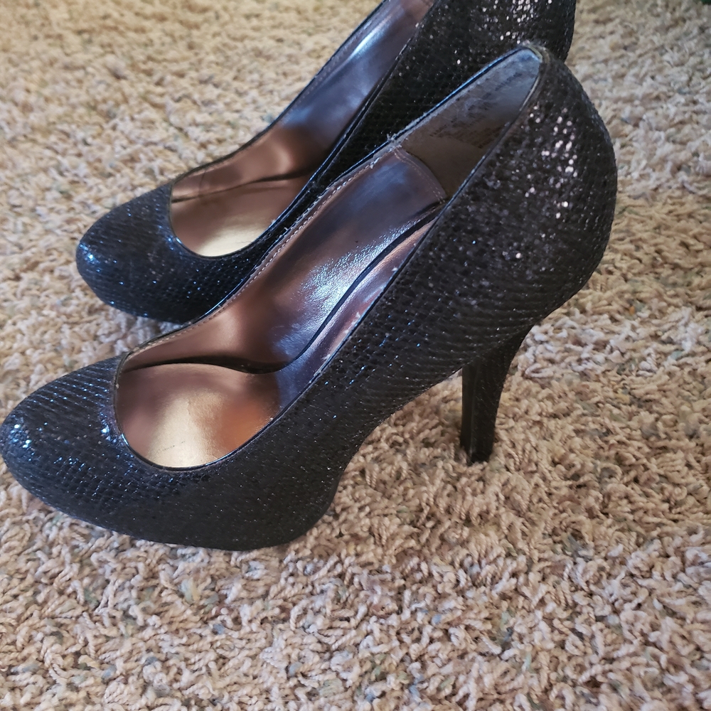GLO Black Glitter Stilettos